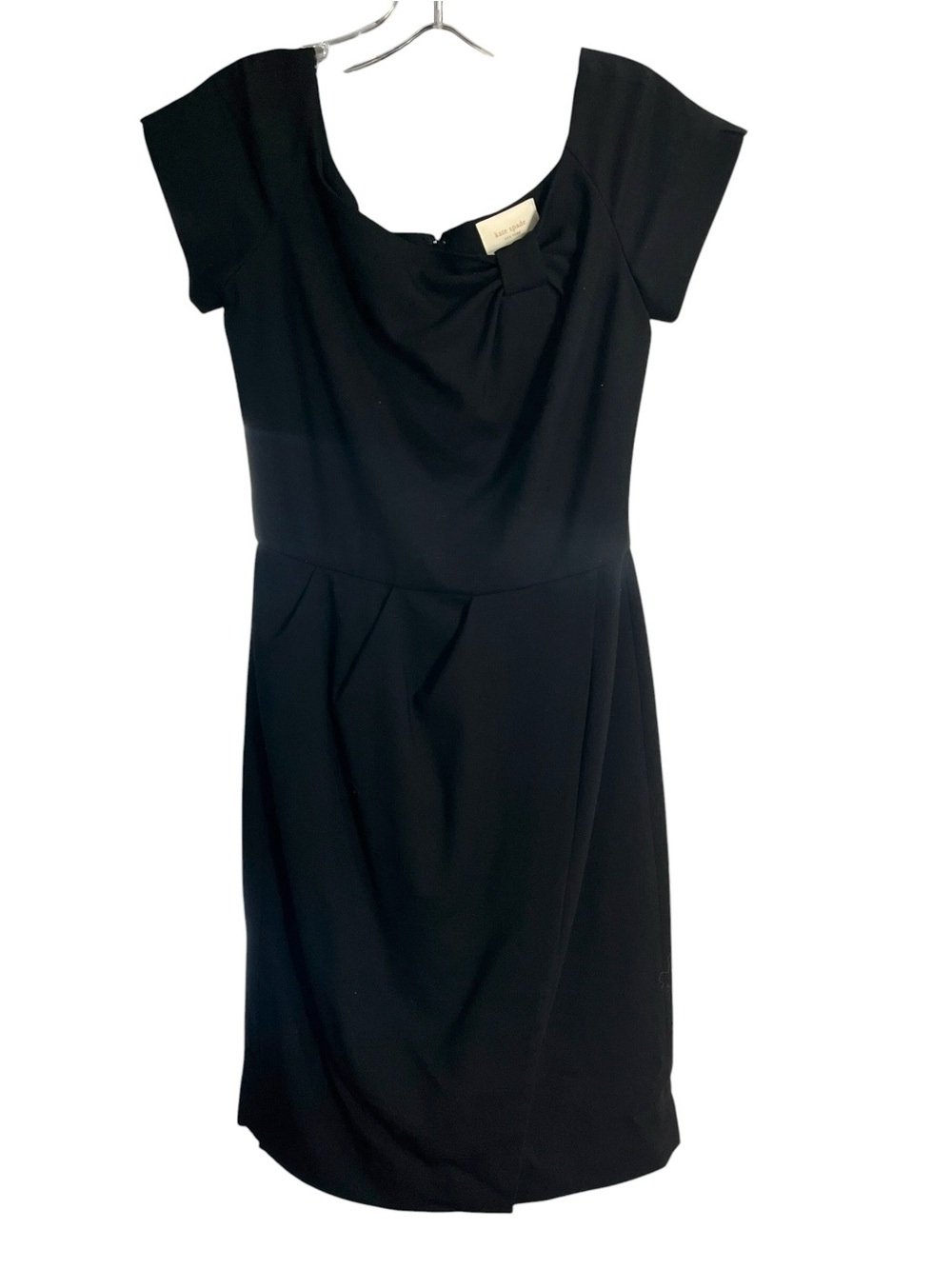 Kate Spade Bernice Dress 2 Black Wool Bow Off Shoulder Sheath Cocktail Classic